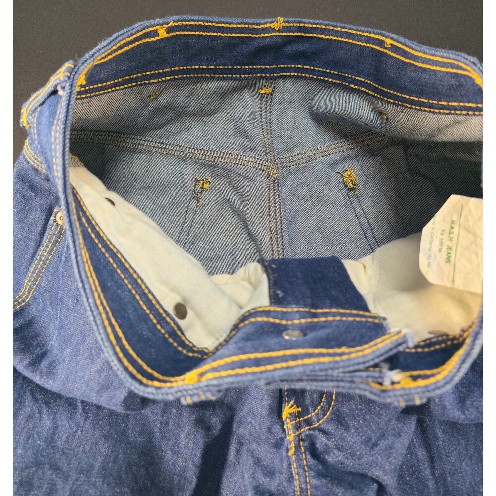 Vintage Hash Jeans Dark Wash Flare Leg Denim Star Pocket High Rise Trousers 27 - Picture 12 of 16